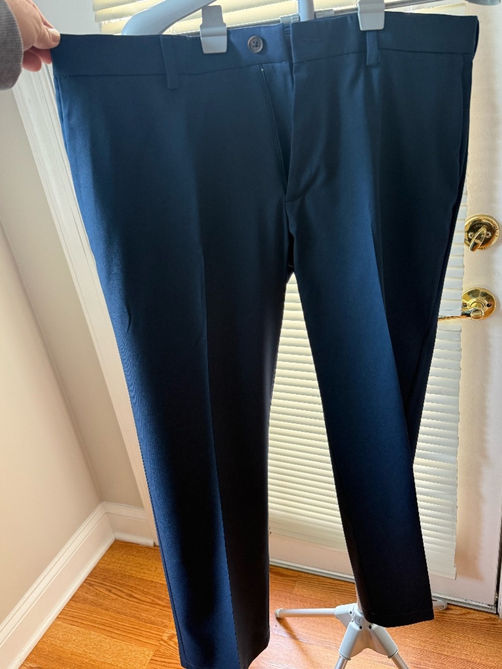 Haggar In Motion Men’s Navy Dress Pants 40x29 Stretch Performance Slacks